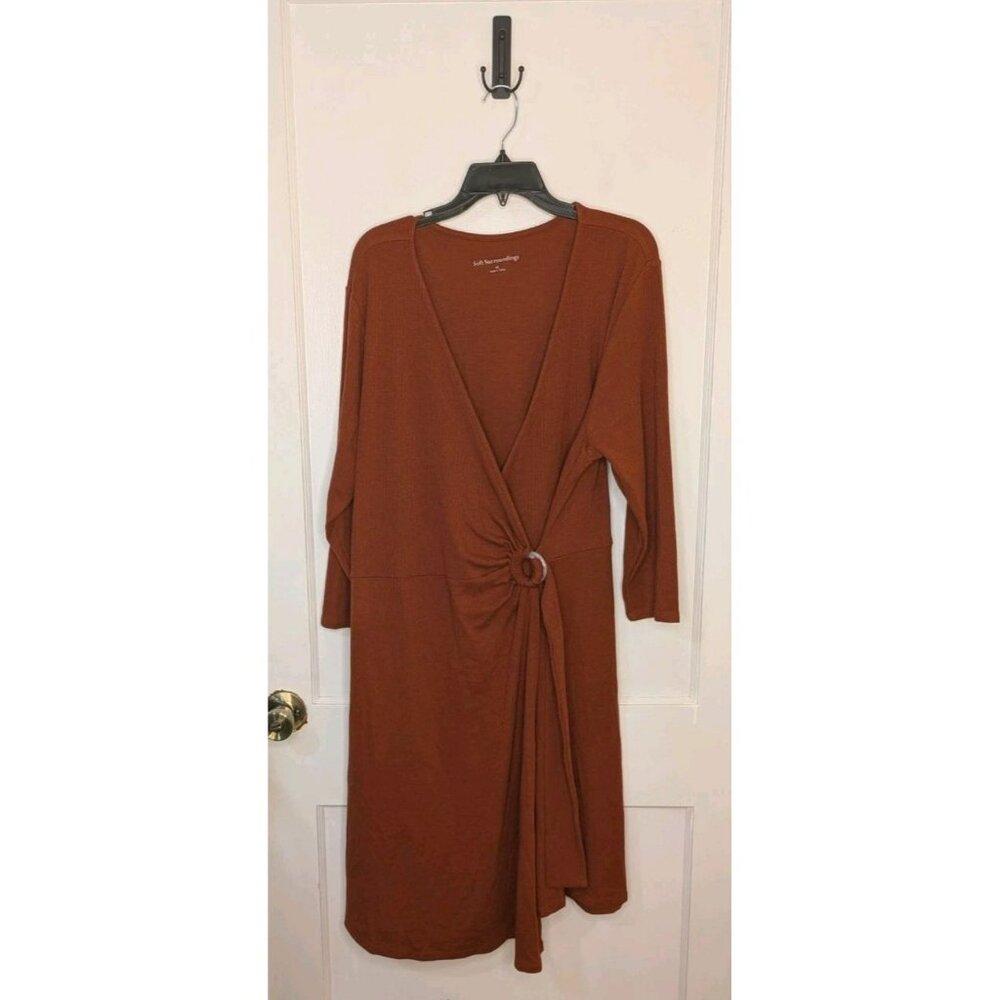 SOFT SURROUNDINGS Damaria Full Wrap Dress Sz 2X Burnt Orange
